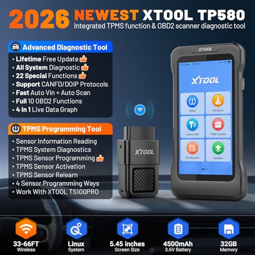 XTOOL TP580 KIT TPMS Programming Tool & 2PCS TS100 TPMS Sensors
