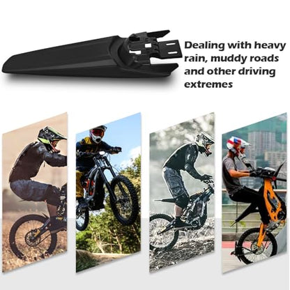 Extended Rear Fenders Longer Tail Guard for Surron Light Bee X/S and Segway X160/X260 (Matte Black) - color: Matte Black