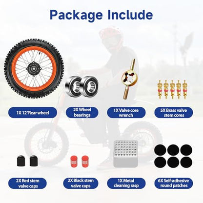 12'' Rear Wheel for Tuttio Soleil01 Tutti Soleil 01 Electric Bike - size: Rear Wheel