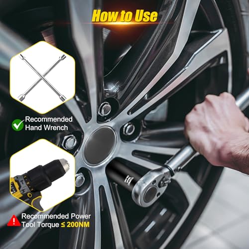Topec 12PCS Spline Lug Nut Socket Set, Master Lug Nut Key Set of 5, 6, 7, 12 Spline, Wheel Lock Removal Kit for Spike and Hex Lug Nuts, Universal Locking Lug Nut Removal Tool