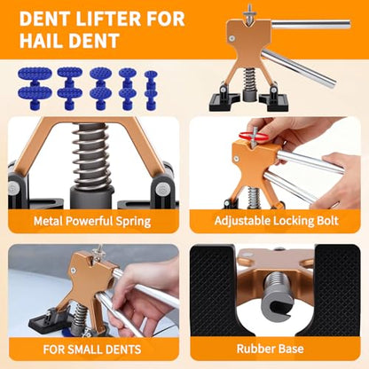 128Pcs Paintless Dent Puller Kit Auto Refrigerator Door Ding Removal Tools