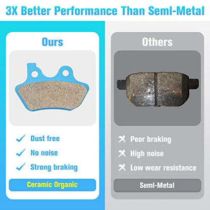 Front & Rear Brake Pads for Harley Davidson FLHR/Ci/Si Road King 2000-2007. - color: Ceramic-blue