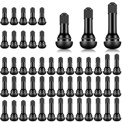 Tire Valve Stems Rubber Black Rubber Snap-in Valves,Tubeless Valve Stems Suit for 0.453 inch Rim Holes on Standard Vehicle Tires (52pcs（TR412-22pcs、TR413-20pcs、TR414-10pcs）) - size: 52pcs（TR412-22pcs、TR413-20pcs、TR414-10pcs）
