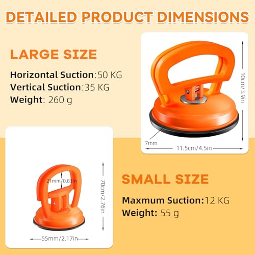 Dent Puller,2026latest Car Dent Puller,3-Pack Car Handheld Puller,Strong Car Dent Remover,Suction Cup Dent Puller and Paintless Car Dent Repair Kit.Suitable for Car Body Dents (Orange).