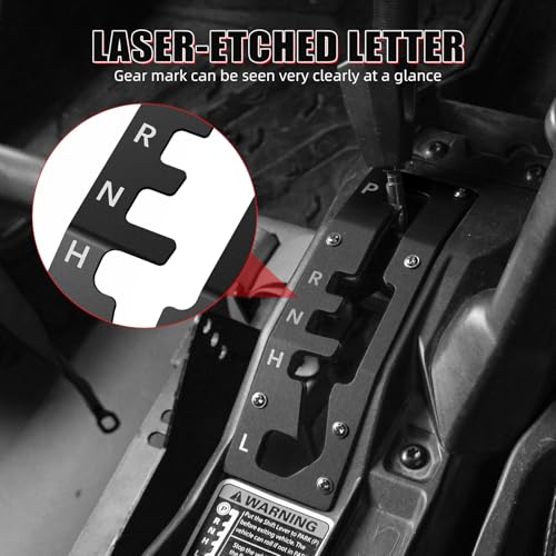 NICECNC Shift Shifter Gate Plate Panel with Gear Letter Black - color: Black