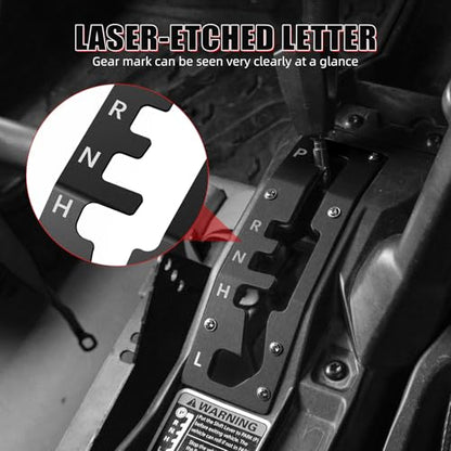 NICECNC Shift Shifter Gate Plate Panel with Gear Letter Black - color: Black