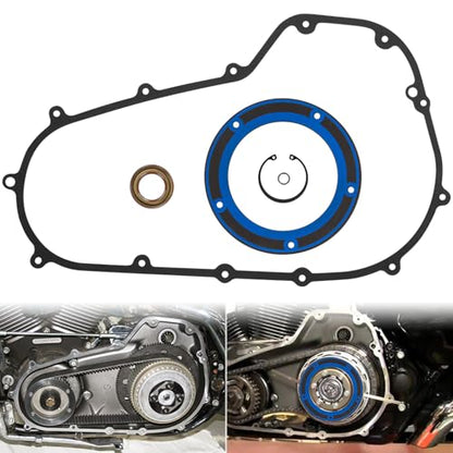 Primary Cover Gasket Seal Replacement Rebuild Parts Kit Oil Seals Fit for Harley Davidson Electra Glide, Road Glide, Road King, Street Glide, Ultra Limited Made 2007-2016