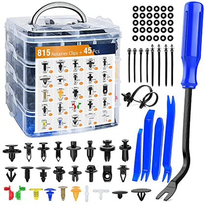 GOOACC 860Pcs Car Push Retainer Clips & Auto Fasteners Assortment - color: 860Pcs Clips + Remover