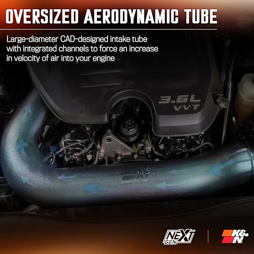 K&N NextGen Cold Air Intake System: High-Flow Cotton Filter: Compatible with 2011-2023 Dodge/Chrysler: Challenger, Charger, 300, 300C, 50-2544 - style: NextGen