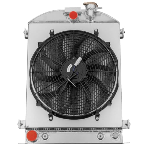 Direct Radiator 16'' Electric Fan Shroud Compatible with 1928-1931 Ford Model-A Grill Shells V8 Engine 29 30 31 All Aluminum Radiators