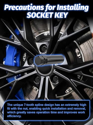 2pcs 7 Point Spline Lug Nuts Tuner Socket Key Tool - size: 7 Point