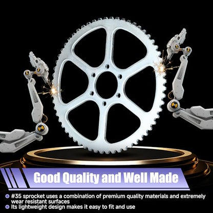 60 Tooth Sprocket 35 Chain Compatible with Coleman Mini Bike CT100U