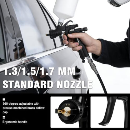 R500 LVLP Air Spray Gun Premium Kit, 3 Nozzles Set - size: 600 milliliters