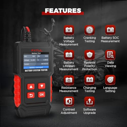 BT50 12V Battery Tester, 20-2000 CCA Load & Charging System Analyzer
