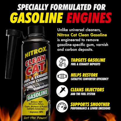 Nitrox Clean Cat Catalytic Converter Cleaner for Gasoline Engines, 17 fl oz - color: Gasoline, size: 17 Fl Oz (Pack of 1)