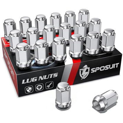 Sposuit 20 Pcs M12x1.5 Chrome Lug Nutss, 19mm Hex - Replacement for Mazda - color: Chrome, size: M12x1.5, style: 20 Pack HexDrive