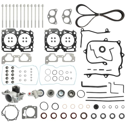 EJ25 EJ251 EJ253 Head Gasket Set & Timing Belt Kit w/Water pump- Fit For Subaru 2.5L 2000-2005, Replace #ES72212, HS26170PT-1 - color: set7