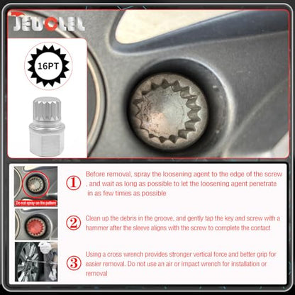 21PCS Wheel Locking Nut Key Kit Compatible with BMW, Nut Removal - size: - Complete Set (21 Pcs)