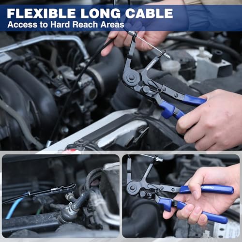 WORKPRO 2PCS Hose Clamp Pliers Set, 27" Long Reach Wire Spring Pliers - color: Blue, size: 2-Piece