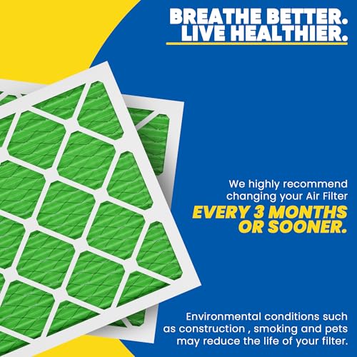 Maycold MERV 13 10x20x1 Air Filter (6-Pack), High-Efficiency Pleated AC & Furnace Filters, Actual Size: 9.70” x 19.70” x 0.75”, Individually Wrapped in Plastic - size: 10x20x1 M13 6-PACK