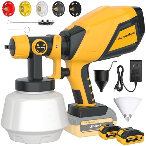 Cordless Paint Sprayer, 1200ML Electric Spray Gun with Dual 4.0Ah Batteries