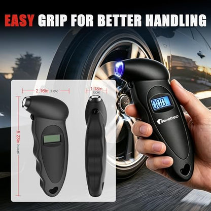 Digital Tire Pressure Gauge,Accurate Cars Air Gauge 150 PSI,2 Pack - color: Black(2PK), size: 2 Pack