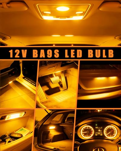 Qasim BA9S LED Bulb 1893 1895 53 57 T4W Amber 12V Car Light 10-Pack - color: Amber