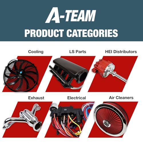 A-Team Performance Radiator Electric Cooling Fan - Electric Radiator Fan Kit for Cars - Reversible Push-Pull Assembly, 3000 CFM - Thermostat & Mounting Kit - 16 in, 12V, 8-Blade