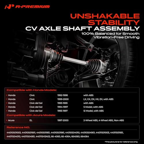 A-Premium Set of 2 Front CV Axle Shaft Assembly - style: Front Driver and Passenger Side