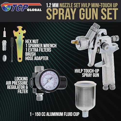 TCP Global Automotive HVLP Spray Gun - 1.2mm Fluid Tip Gravity Feed - size: 1.2mm