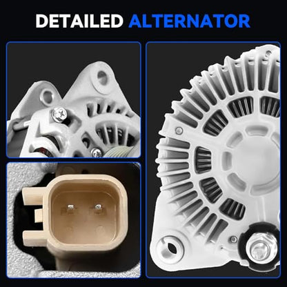 11231N New Alternator 115Amp Compatible for 2007-2013 Dodge Avenger Caliber 2.0L 2.4L L4, Chrysler 200 Sebring, 2007-2017 Jeep Compass Patriot, Replace 04801323AB AMT0194 - size: 11231N
