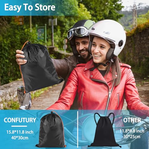 Motorcycle Cover Waterproof Outdoor Storage,600D Heavy Duty Oxford Fabric,4 Reflective Strips,Lock Holes & License Plate Window(L 76"X 37"X 43") - size: L(76"x37"x43")