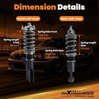maXpeedingrods Coilover for Mitsubishi Lancer CX/CY 2008-2016, for Mitsubishi Outlander Sport (GA) 2011-2020,24 Levels Damper Adjustable Coilovers Suspension Kit, Height Adjustable Lowering Kit - size: Lancer 2008-2016