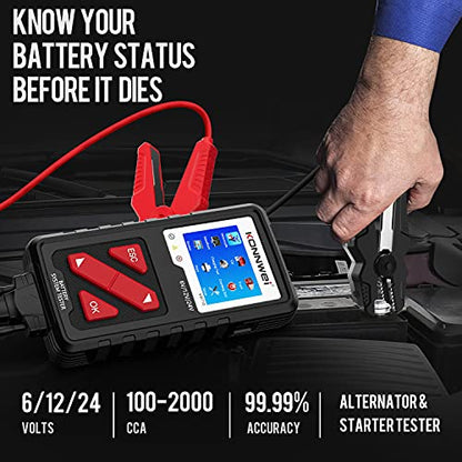KONNWEI KW710 Car Battery Tester 6V 12V 24V, Battery Load Tester Automotive 100-2000CCA Digital Auto Battery Analyzer Alternator Starter Tester for Car Truck Motorcycle Marine ATV SUV - color: KW710