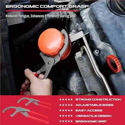 Oil Filter Wrench Set, 9" & 12" Adjustable Oil Filter Pliers, Heavy-Duty Oil Filter Removal Tools for Cars, Trucks, Motorcycles, Slip-Free Jaw Design - style: 9" & 12"