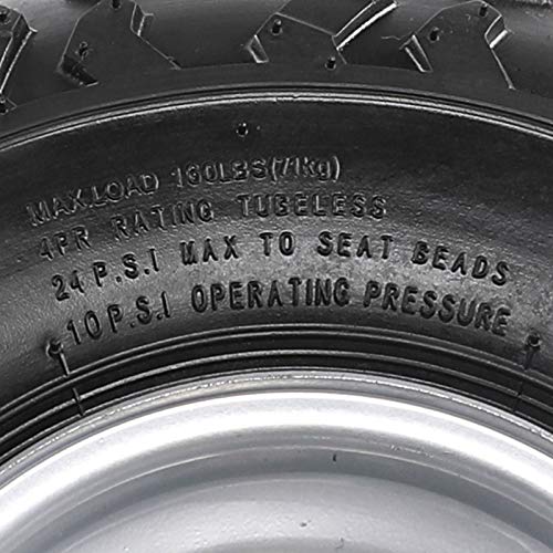 Set of 2 ATV Go Kart Tire 145/70-6 With Rim Tubeless 4PR - size: 2 pcs