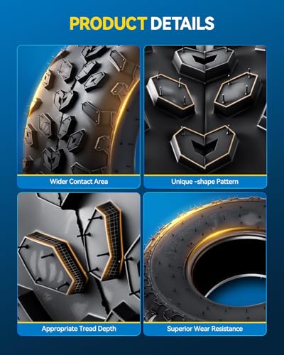 PHILTOP 19x7-8 ATV UTV All-Terrain Tires,Go Kart Mini Bike Tire,4PR, Set 2 - color: Z-122 -2PCS, size: 19x7-8