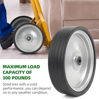 AR-PRO 10"x2.2" Flat Free Solid Rubber Replacement Tires, 2-Pack - size: 10"x2.2