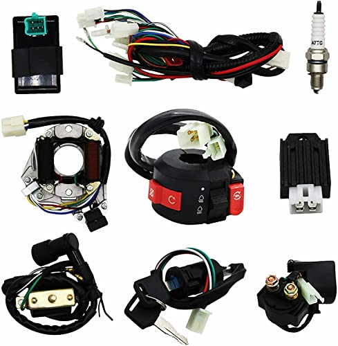 Complete ATV Wiring Harness Kit 50cc-125cc with Stator CDI Ignition Switch - style: Complete Wiring Harness Kit