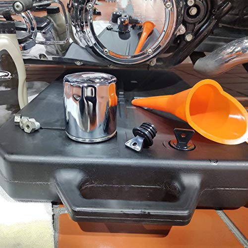 Green-L Universal 10L Low Profile Oil Drain Pan W/Spout Fit For Harley Honda Yamaha Kawasaki (5xOil Drain Pan) - color: 5xOil Drain Pan