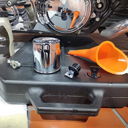 Green-L Universal 10L Low Profile Oil Drain Pan W/Spout Fit For Harley Honda Yamaha Kawasaki (5xOil Drain Pan) - color: 5xOil Drain Pan