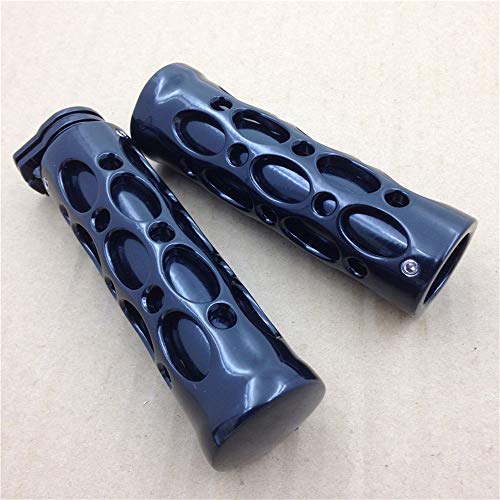 TRHB103-1''- Black Motorcycle Hole Hollow Shape 1" Hand Grips Compatible with Nomad Drifter Vulcan 1600 2000/ Kawasaki Vulcan 1500 Classic