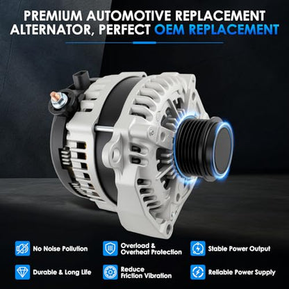 14009 Car Alternators Fit for GMC Sierra 1500 14-18, Yukon for Cadillac Escalade, Chevy Silverado 1500 14-18, Tahoe 15-19, Camaro, Suburban 4.3L 5.3L 6.2L Automotive Replacement Alternator - size: #14009N, 14009 Alternator