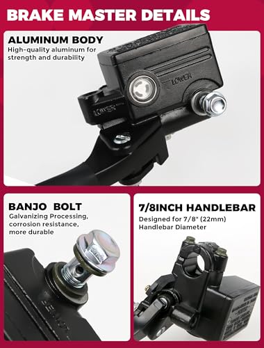 OLIFANT Brake Master Cylinder Handle for Honda TRX 250 300 350 400 450 Foreman 500 Rubicon FourTrax 300 Rancher 350 420 Recon 250 Rincon Sportrax 7/8 ATV Hydraulic Brake Lever