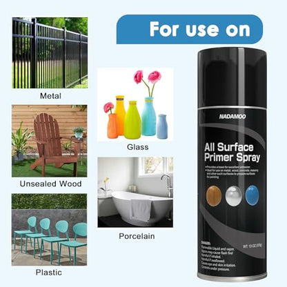 NADAMOO All Surface Primer Spray, Matte Black One-Part Epoxy Primer, 4 Can - color: Black, style: Pack of 4