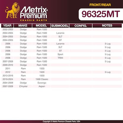 Metrix Premium Chassis Parts 336&352mm F/R Brake Rotor Kit Fits Ram 1500 - size: 96325MT