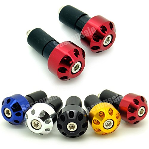 [GT-Speed] Compatible/Replacement for Motorcycle Bar Ends 7/8" Handlebar Grips Plug, Fits Honda Kawasaki Suzuki Yamaha BMW KTM Ducati Triumph (Read Product Description for Model & Year Specification) - color: Red