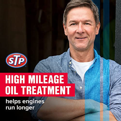 STP High Mileage Oil Treatment + Stop Leak - 15 FL OZ (Pack of 2) - size: 15 OZ (Pack of 2)