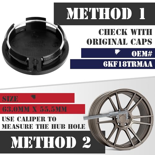 KitsPro 2.5Inch 63MM Wheel Center Caps for Dodge RAM 6KF18TRMAA Rim Hub Caps, Pack of 4 (Gloss Black, Outer 63MM, Inner 56MM) - color: Gloss Black, size: Outer 63MM , Inner 56MM
