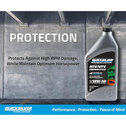 Quicksilver 10W-40 Synthetic Blend ATV, UTV, Motorcycle Oil, 1 Quart